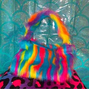Multicolor fur purse!🌈✨